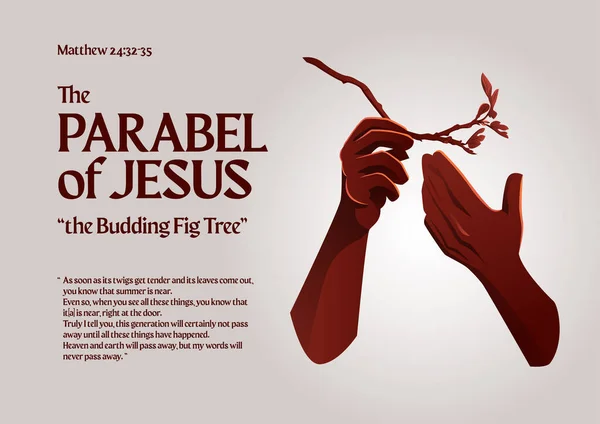 Παραβολή Του Ιησού Χριστού Για Την Budding Fig Tree — Διανυσματικό Αρχείο