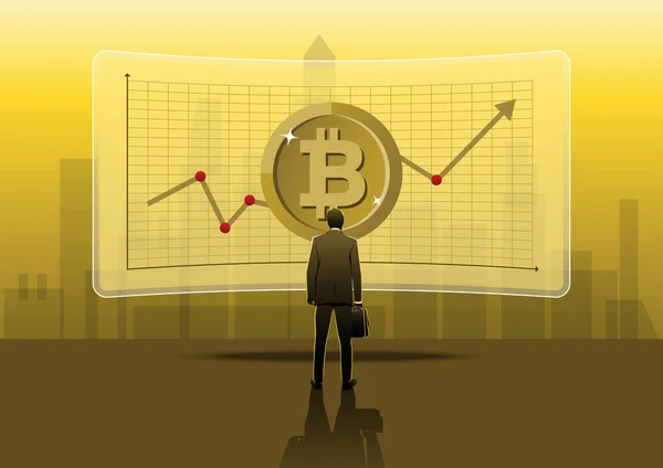 Bitcoin Investimento Previsione Dei Prezzi Illustrazione — Vettoriale Stock