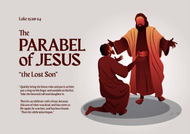 Parable of Jesus Christ about the lost son clipart