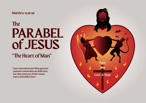 Біблійні Історії Притча Про Серце Людини — стоковий вектор