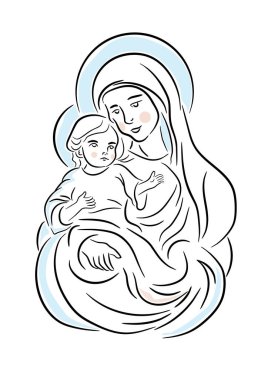 Meryem Ana 'nın bebek İsa' yı tutuşu.