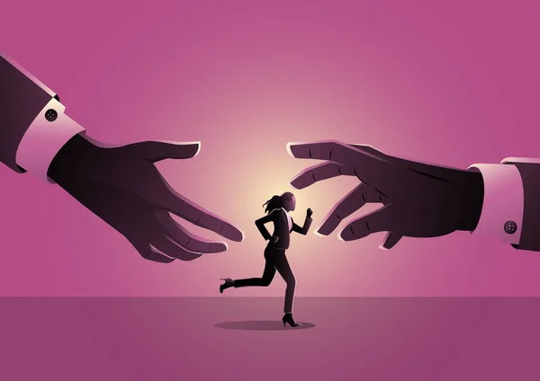 Vector Illustration Kadınlar Üzerindeki Cinsel Taciz