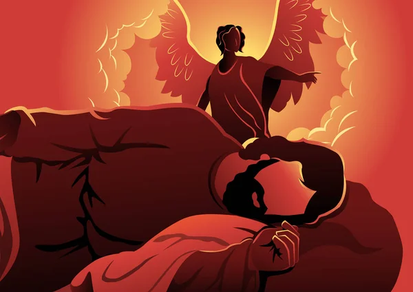 Melek Rüyasında Joseph Maria Nın Kocasına Anlatmış — Stok Vektör