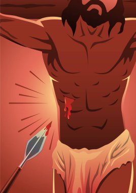 İsa 'nın delinmiş yüzü çarmıha gerildi.