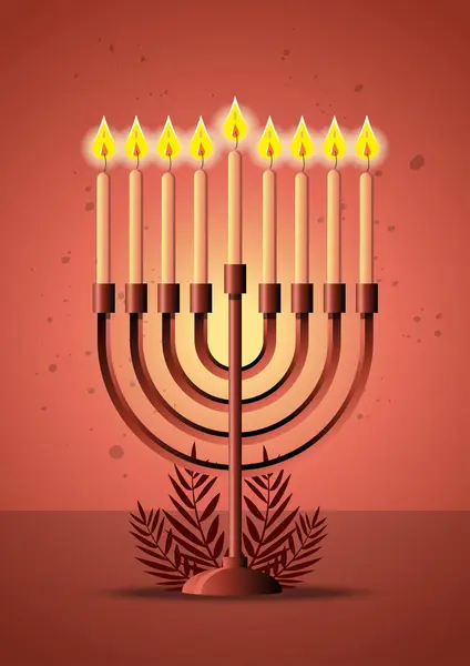 Hanukkah holiday Menorah design stock illustration