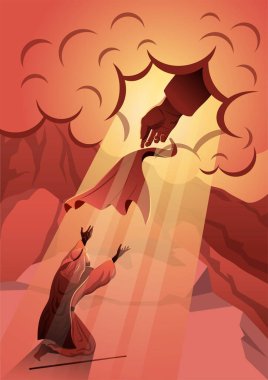 Elijah görevi Elisha vektör illüstrasyonuna devrediyordu.