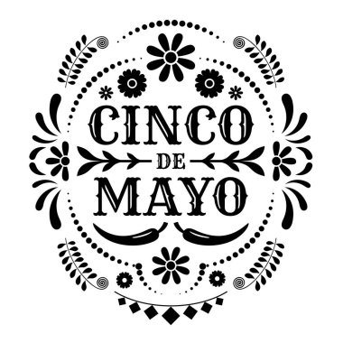Cinco de Mayo, Meksika vektör illüstrasyonunda federal tatil.