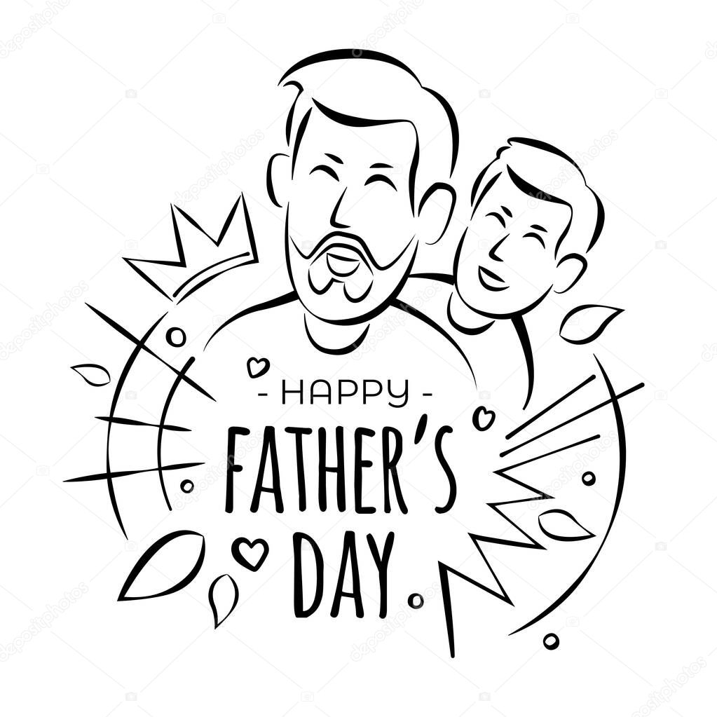 Happy Father's Day Celebration Vector Illustration