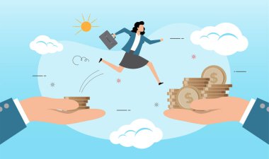 İş kadını yüksek maaşlı bir işe atlıyor. İş konsepti