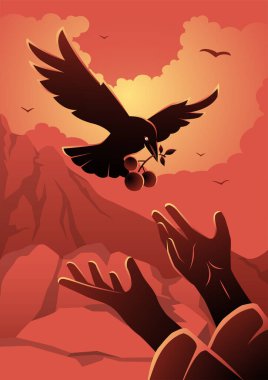 Tanrı, kuzgunlara Elias 'a yemek getirmelerini emretti.