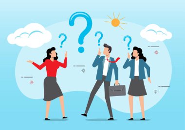 Karışık iş ekibi sorunu çözmek için cevap ya da çözüm buluyor