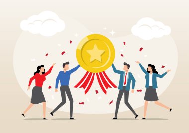 İş adamları yüksek kaliteli rozet başarısını kutladılar