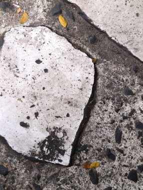 Concrete surface damage and degradation due to high cyclic loads in a motorbike shop clipart