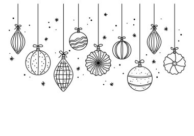 Christmas line art element design clipart