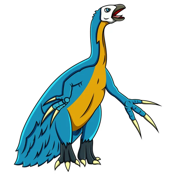 Cartoon Therizinosaurus Izolované Bílém Pozadí — Stockový vektor