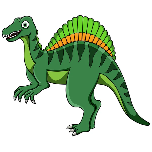 Cartoon Spinosaurus Geïsoleerd Witte Achtergrond — Stockvector