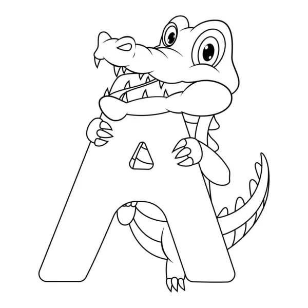 Illusztráció Betű Alligator — Stock Fotó