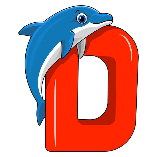 Ilustracja List Dla Delfinów — Wektor stockowy