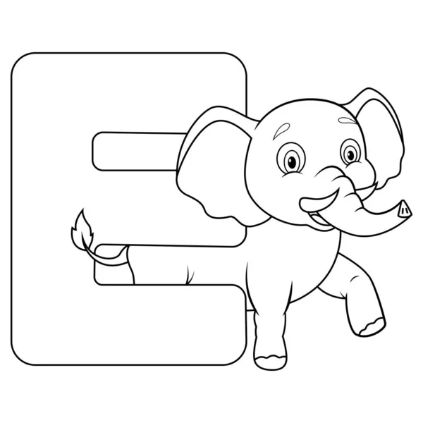 Ilustração Letra Para Elefante — Fotografia de Stock