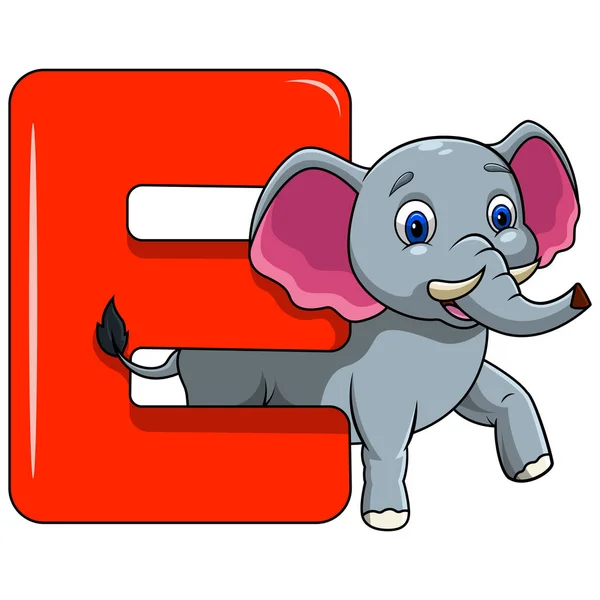 Ilustración Carta Para Elefante — Foto de Stock
