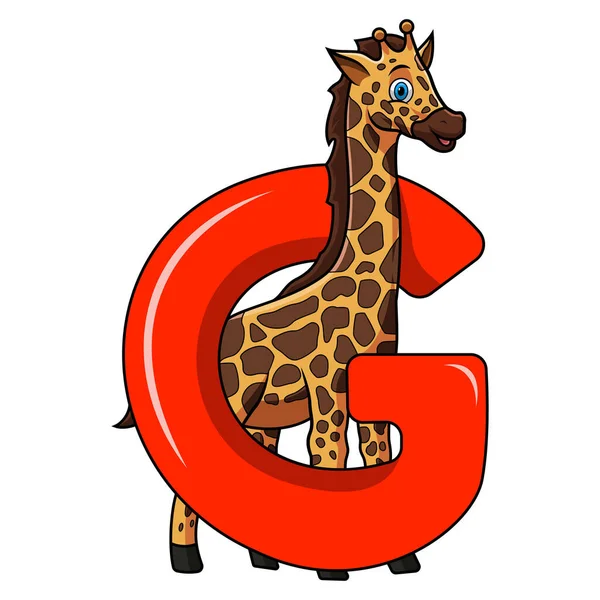 Ilustração Carta Para Girafa — Fotografia de Stock