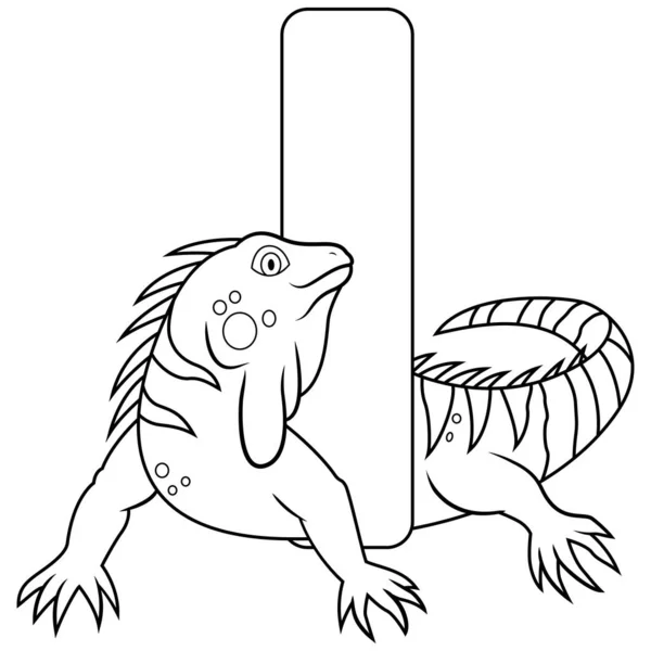 Ilustración Carta Para Iguana — Archivo Imágenes Vectoriales
