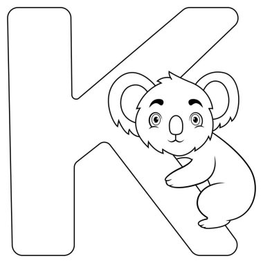Koala için K harfinin çizimi