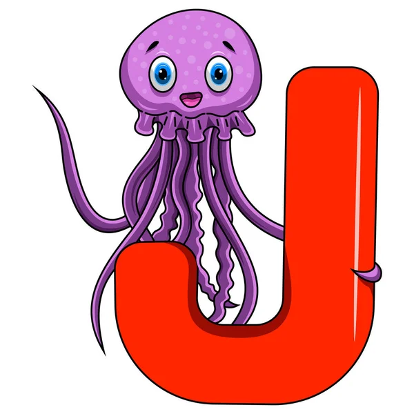 Ilustración Letter Jelly Fish —  Fotos de Stock