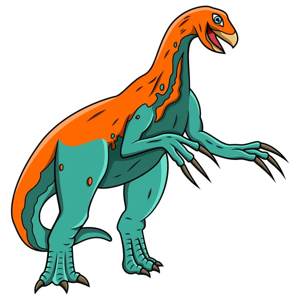 Caricatura Therizinosaurus Aislado Sobre Fondo Blanco —  Fotos de Stock