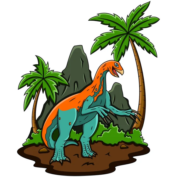 Γελοιογραφία Therizinosaurus Στη Ζούγκλα — Φωτογραφία Αρχείου