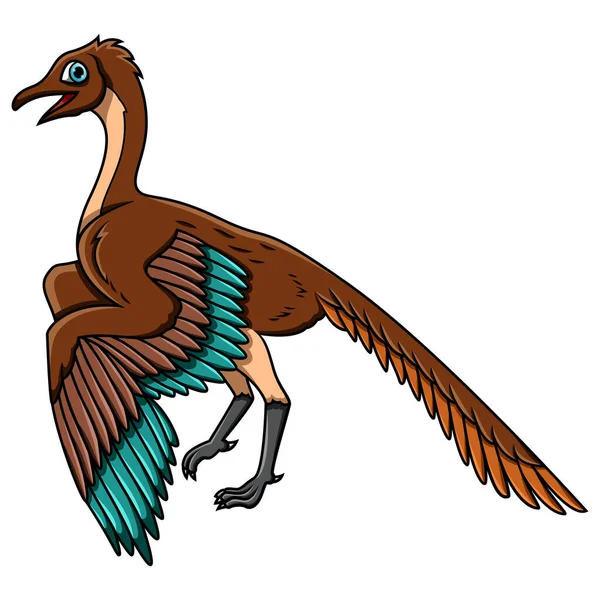 Cartoon Archaeopteryx Isolado Fundo Branco —  Vetores de Stock