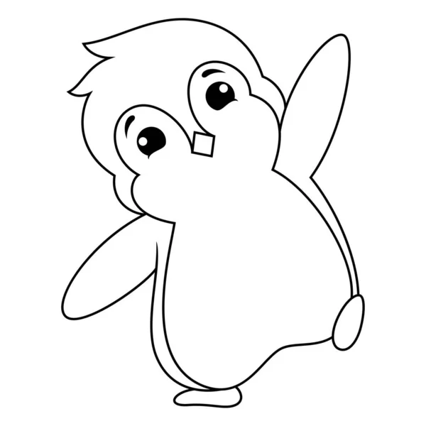 Illustration of Penguin cartoon line art