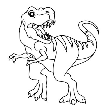 Illustration of Cartoon Dinosaur Gigantosaurus line art