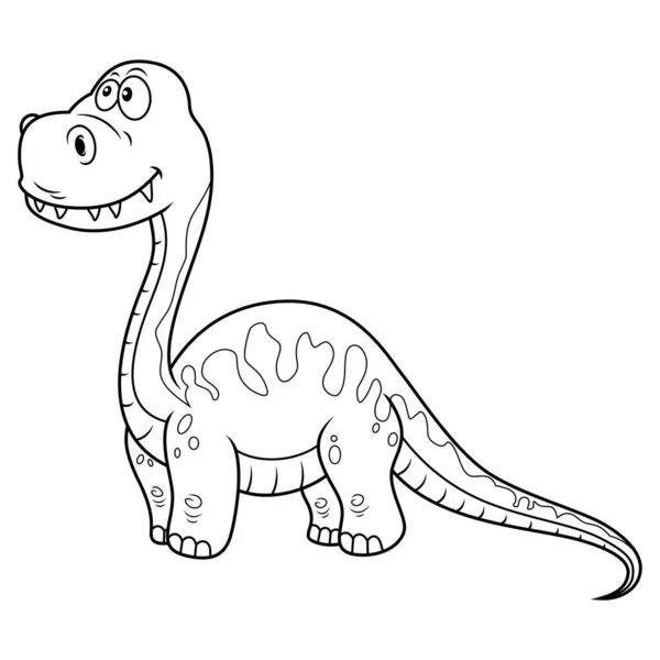 Cartoon funny baby brontosaurus dinosaur