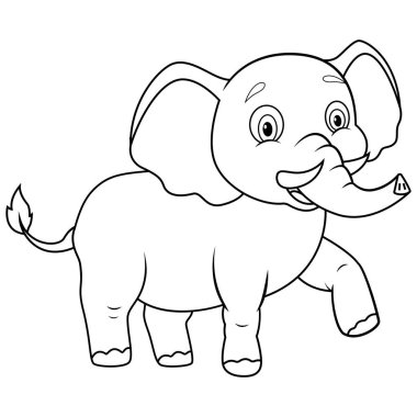 A cute elephant cartoon walking 