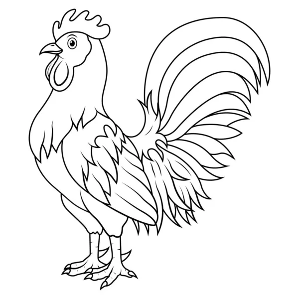 Illustration Rooster Line Art — Stock Photo, Image