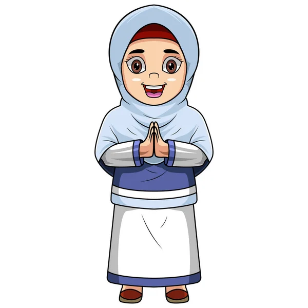 Ilustración Dibujos Animados Feliz Mujer Musulmana — Foto de Stock