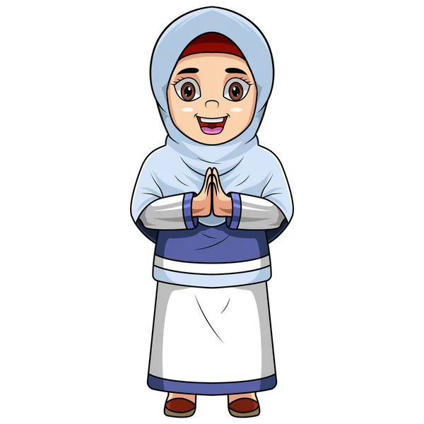 Ilustrasi Happy Muslim Wanita Kartun - Stok Vektor