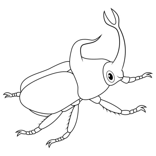 Stag Beetle Cartoon Line Art — Stock Photo, Image