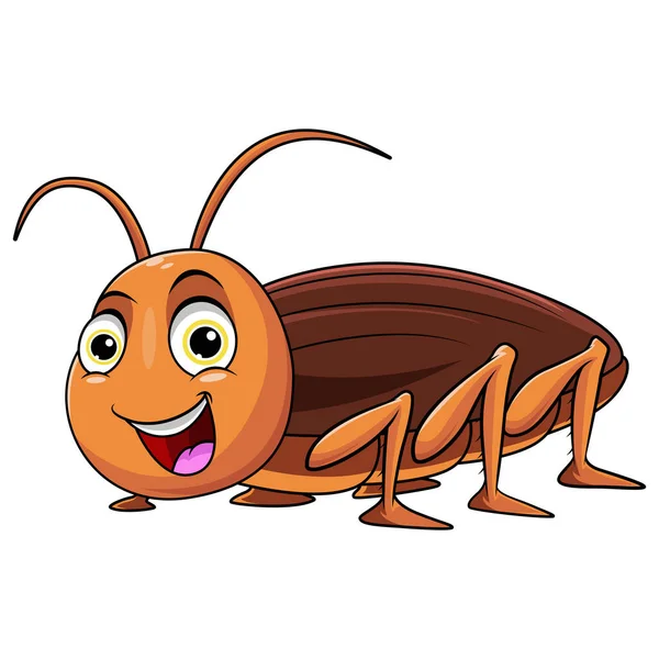 Cute Cockroach Cartoon Smile White Background — Stock Photo, Image