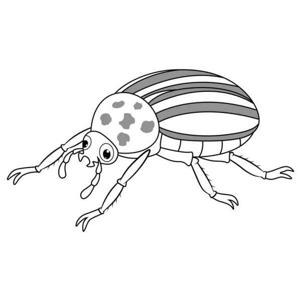 Colorado Böcek Çizgi Filmi Çizimi — Stok Vektör