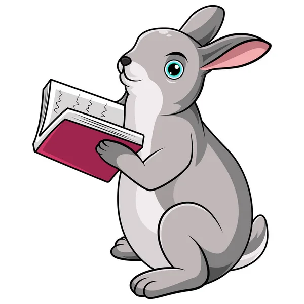 兔子卡通片读一本书 — 图库照片