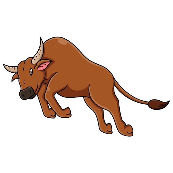 Tecknad Buffel Isolerad Vit Bakgrund — Stockfoto