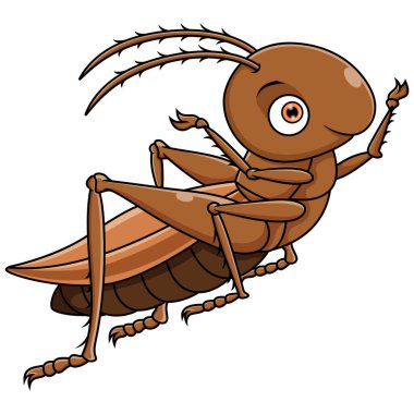 Beyaz arkaplanda çizgi film çekirgesi