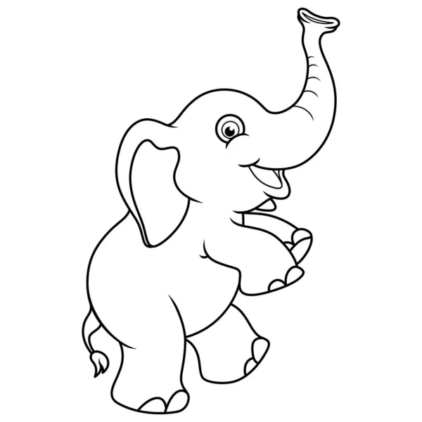 Мультяшний Дитячий Слон Лінійному Мистецтві — стокове фото