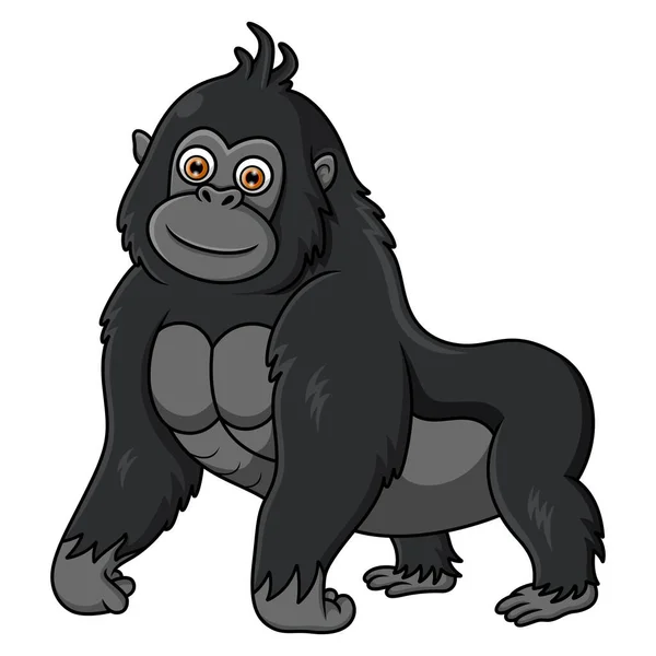 Cartoon Grappige Gorilla Witte Achtergrond — Stockfoto