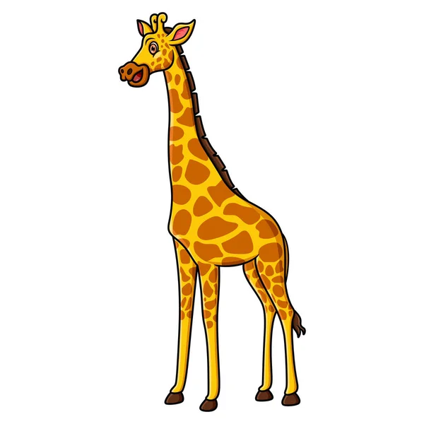 Happy giraffe cartoon on white background
