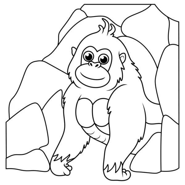 大猩猩从洞穴线艺术中出来 — 图库照片
