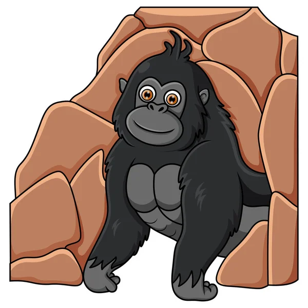 Gorilla Kam Aus Der Höhle — Stockfoto