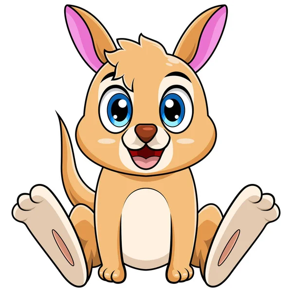 Cute Baby Kangaroo Cartoon Sitting — Stock Photo, Image